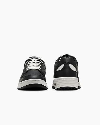 Zapatillas de Baloncesto Converse Weapon Leather Mujer Negras Blancas Chile | C-10285739