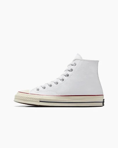 Zapatillas de Lona Converse Chuck 70 Hombre Blancas Rojas Oscuro Chile | C-27618509