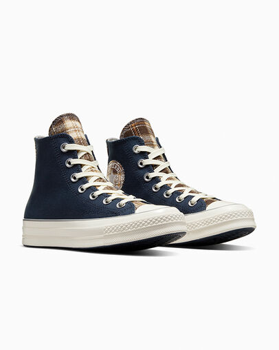 Zapatillas de Lona Converse Chuck 70 Mujer Azul Marino Gris Chile | C-30248659