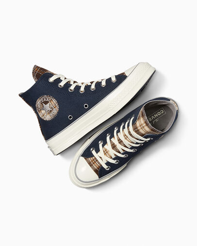 Zapatillas de Lona Converse Chuck 70 Mujer Azul Marino Gris Chile | C-30248659