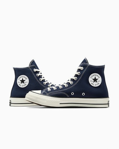 Zapatillas de Lona Converse Chuck 70 Mujer Azul Marino Negras Chile | C-09178549