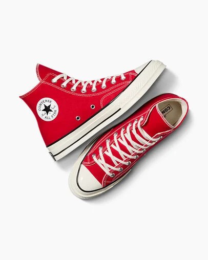 Zapatillas de Lona Converse Chuck 70 Mujer Rojas Negras Chile | C-87630129