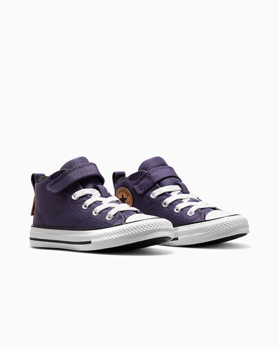 Zapatillas de Lona Converse Chuck Taylor All Star Malden Street Niños Gris Moradas Blancas Chile | C-43908679