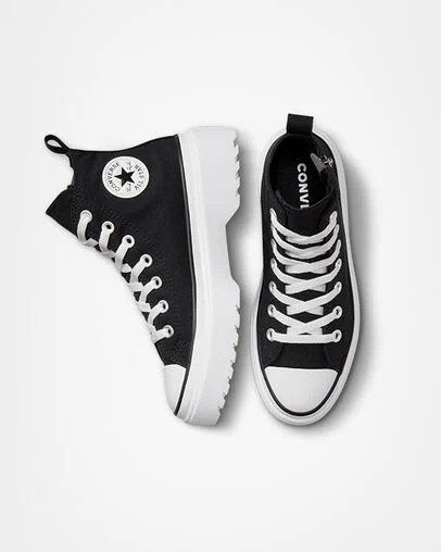 Zapatillas de Lona Converse Chuck Taylor All Star Lugged Lift Platform Niños Negras Blancas Chile | C-82039479