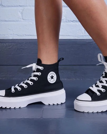 Zapatillas de Lona Converse Chuck Taylor All Star Lugged Lift Platform Niños Negras Blancas Chile | C-82039479