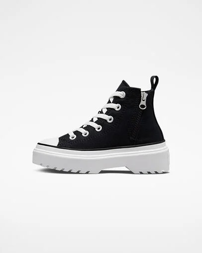 Zapatillas de Lona Converse Chuck Taylor All Star Lugged Lift Platform Niños Negras Blancas Chile | C-46792309