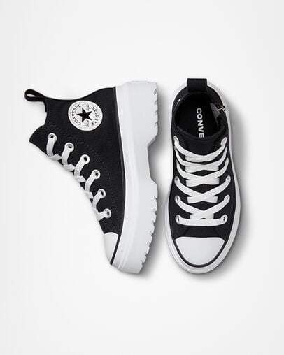 Zapatillas de Lona Converse Chuck Taylor All Star Lugged Lift Platform Niños Negras Blancas Chile | C-46792309