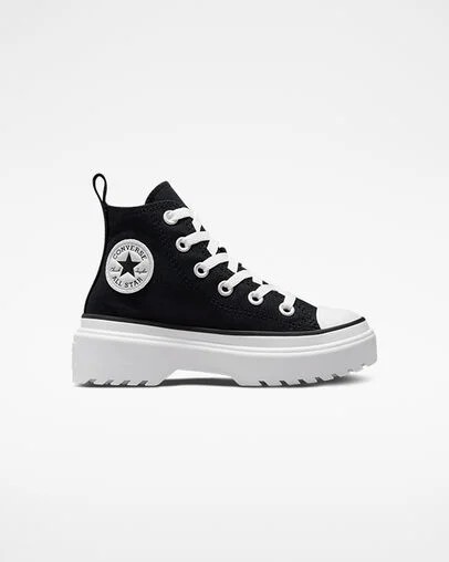 Zapatillas de Lona Converse Chuck Taylor All Star Lugged Lift Platform Niños Negras Blancas Chile | C-46792309