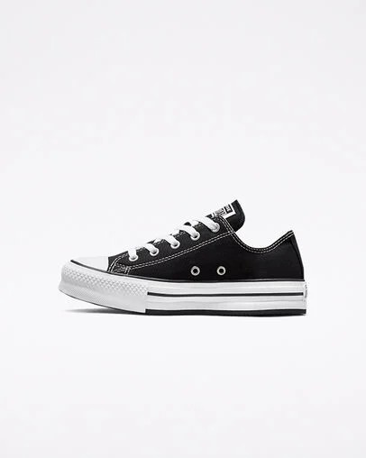 Zapatillas de Lona Converse Chuck Taylor All Star EVA Lift Platform Niños Negras Blancas Chile | C-47103899