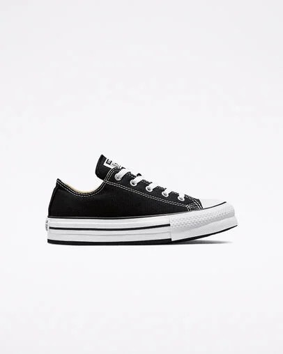 Zapatillas de Lona Converse Chuck Taylor All Star EVA Lift Platform Niños Negras Blancas Chile | C-47103899