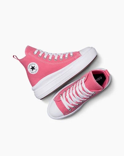 Zapatillas de Lona Converse Chuck Taylor All Star Move Platform Niños Rosas Blancas Negras Chile | C-26537919