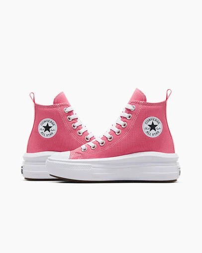 Zapatillas de Lona Converse Chuck Taylor All Star Move Platform Niños Rosas Blancas Negras Chile | C-26537919