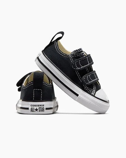 Zapatillas de Lona Converse Chuck Taylor All Star 2V Niños Negras Chile | C-69145739