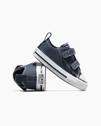 Zapatillas de Lona Converse Chuck Taylor All Star 2V Niños Azul Marino Blancas Chile | C-35069479