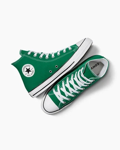 Zapatillas de Lona Converse Chuck Taylor All Star Hombre Verde Blancas Chile | C-97046829