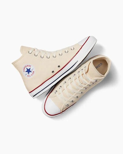 Zapatillas de Lona Converse Chuck Taylor All Star Hombre Beige Blancas Chile | C-72956319