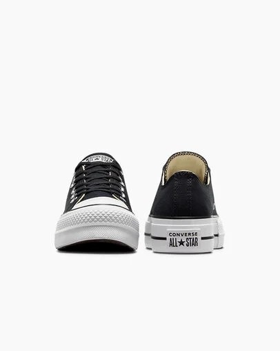 Zapatillas de Lona Converse Chuck Taylor All Star Lift Platform Mujer Negras Blancas Chile | C-39817029