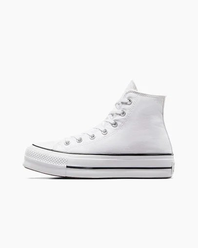 Zapatillas de Lona Converse Chuck Taylor All Star Lift Platform Mujer Blancas Negras Chile | C-59073419