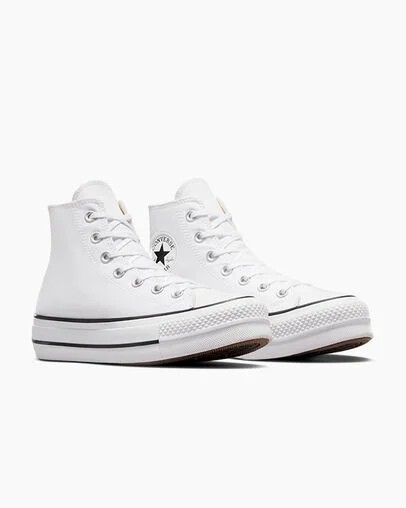 Zapatillas de Lona Converse Chuck Taylor All Star Lift Platform Mujer Blancas Negras Chile | C-59073419