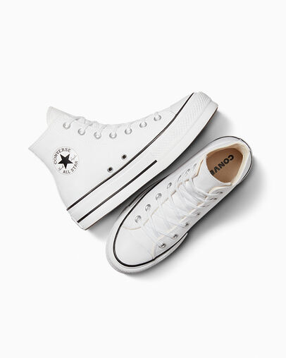 Zapatillas de Lona Converse Chuck Taylor All Star Lift Platform Mujer Blancas Negras Chile | C-59073419