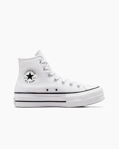 Zapatillas de Lona Converse Chuck Taylor All Star Lift Platform Mujer Blancas Negras Chile | C-59073419