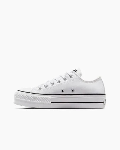 Zapatillas de Lona Converse Chuck Taylor All Star Lift Platform Mujer Blancas Negras Chile | C-45983129