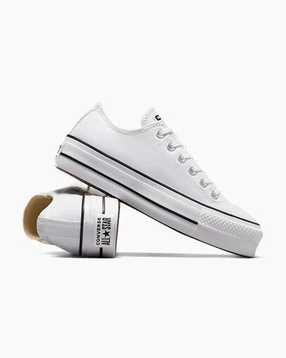 Zapatillas de Lona Converse Chuck Taylor All Star Lift Platform Mujer Blancas Negras Chile | C-45983129