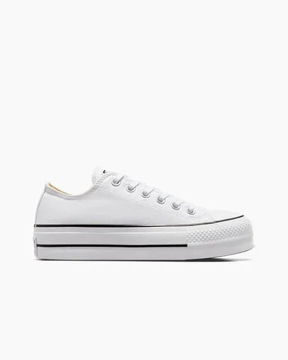 Zapatillas de Lona Converse Chuck Taylor All Star Lift Platform Mujer Blancas Negras Chile | C-45983129