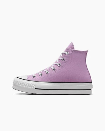 Zapatillas de Lona Converse Chuck Taylor All Star Lift Platform Mujer Moradas Claro Negras Chile | C-16583429