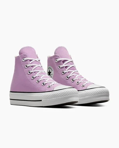 Zapatillas de Lona Converse Chuck Taylor All Star Lift Platform Mujer Moradas Claro Negras Chile | C-16583429