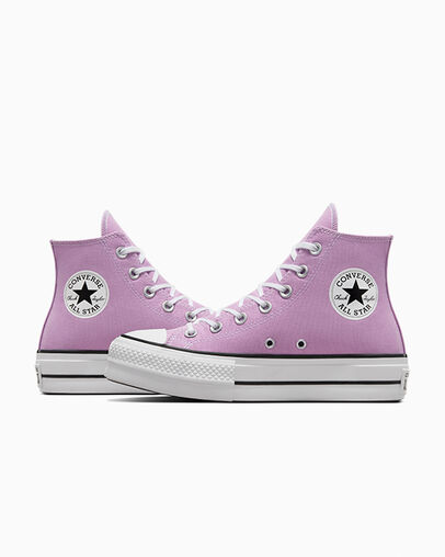 Zapatillas de Lona Converse Chuck Taylor All Star Lift Platform Mujer Moradas Claro Negras Chile | C-16583429