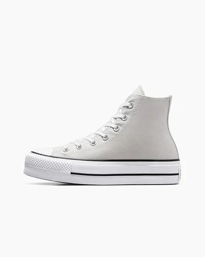 Zapatillas de Lona Converse Chuck Taylor All Star Lift Platform Mujer Gris Blancas Negras Chile | C-70351269