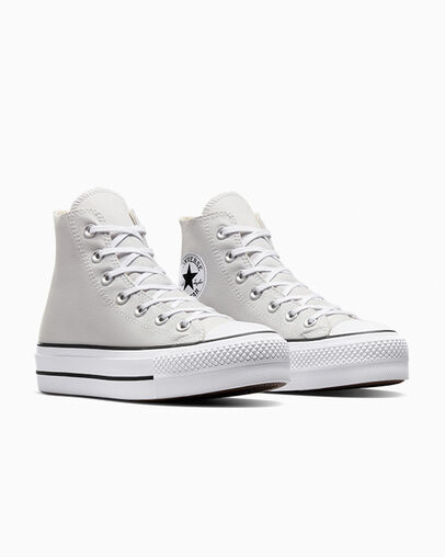 Zapatillas de Lona Converse Chuck Taylor All Star Lift Platform Mujer Gris Blancas Negras Chile | C-70351269