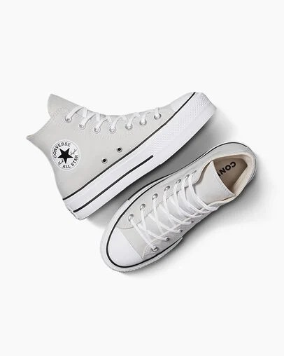 Zapatillas de Lona Converse Chuck Taylor All Star Lift Platform Mujer Gris Blancas Negras Chile | C-70351269