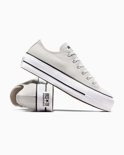 Zapatillas de Lona Converse Chuck Taylor All Star Lift Platform Mujer Gris Blancas Negras Chile | C-47891329