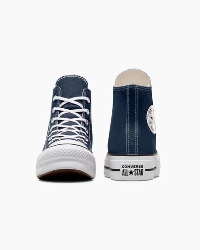 Zapatillas de Lona Converse Chuck Taylor All Star Lift Platform Mujer Azul Marino Blancas Negras Chile | C-68231599