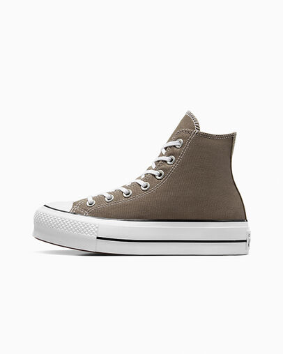 Zapatillas de Lona Converse Chuck Taylor All Star Lift Platform Mujer Gris Blancas Negras Chile | C-85263719