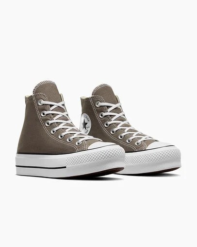 Zapatillas de Lona Converse Chuck Taylor All Star Lift Platform Mujer Gris Blancas Negras Chile | C-85263719