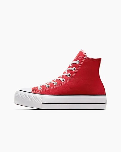 Zapatillas de Lona Converse Chuck Taylor All Star Lift Platform Mujer Rojas Blancas Negras Chile | C-65971049