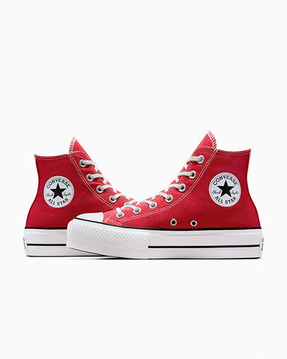 Zapatillas de Lona Converse Chuck Taylor All Star Lift Platform Mujer Rojas Blancas Negras Chile | C-65971049