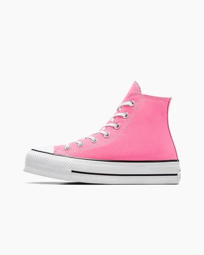 Zapatillas de Lona Converse Chuck Taylor All Star Lift Platform Mujer Rosas Blancas Negras Chile | C-42096159