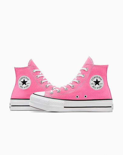 Zapatillas de Lona Converse Chuck Taylor All Star Lift Platform Mujer Rosas Blancas Negras Chile | C-42096159