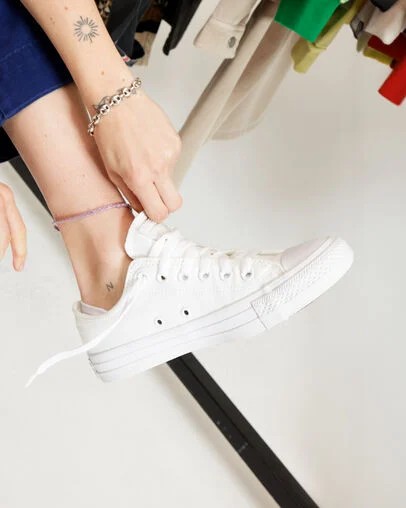 Zapatillas de Lona Converse Chuck Taylor All Star Mujer Blancas Chile | C-05986739