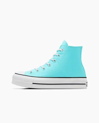 Zapatillas de Lona Converse Chuck Taylor All Star Lift Platform Mujer Azules Blancas Negras Chile | C-57360219