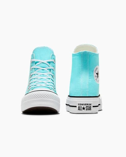 Zapatillas de Lona Converse Chuck Taylor All Star Lift Platform Mujer Azules Blancas Negras Chile | C-57360219