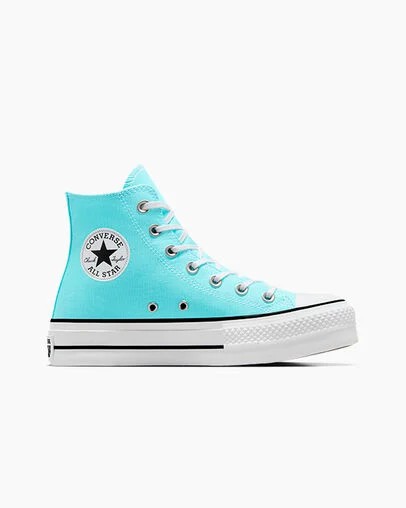 Zapatillas de Lona Converse Chuck Taylor All Star Lift Platform Mujer Azules Blancas Negras Chile | C-57360219