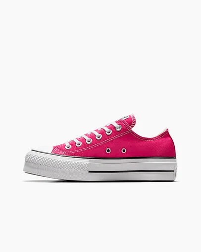 Zapatillas de Lona Converse Chuck Taylor All Star Lift Platform Mujer Rosas Blancas Negras Chile | C-02783569