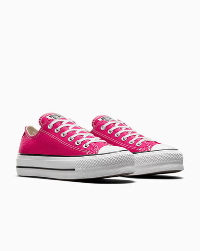 Zapatillas de Lona Converse Chuck Taylor All Star Lift Platform Mujer Rosas Blancas Negras Chile | C-02783569