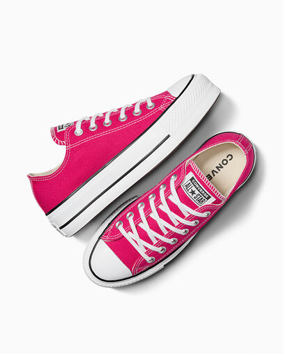 Zapatillas de Lona Converse Chuck Taylor All Star Lift Platform Mujer Rosas Blancas Negras Chile | C-02783569