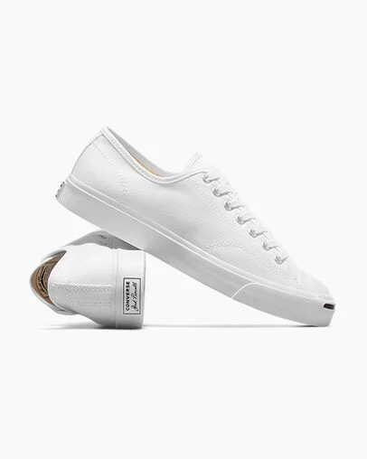 Zapatillas de Lona Converse Jack Purcell Mujer Blancas Negras Chile | C-60142959